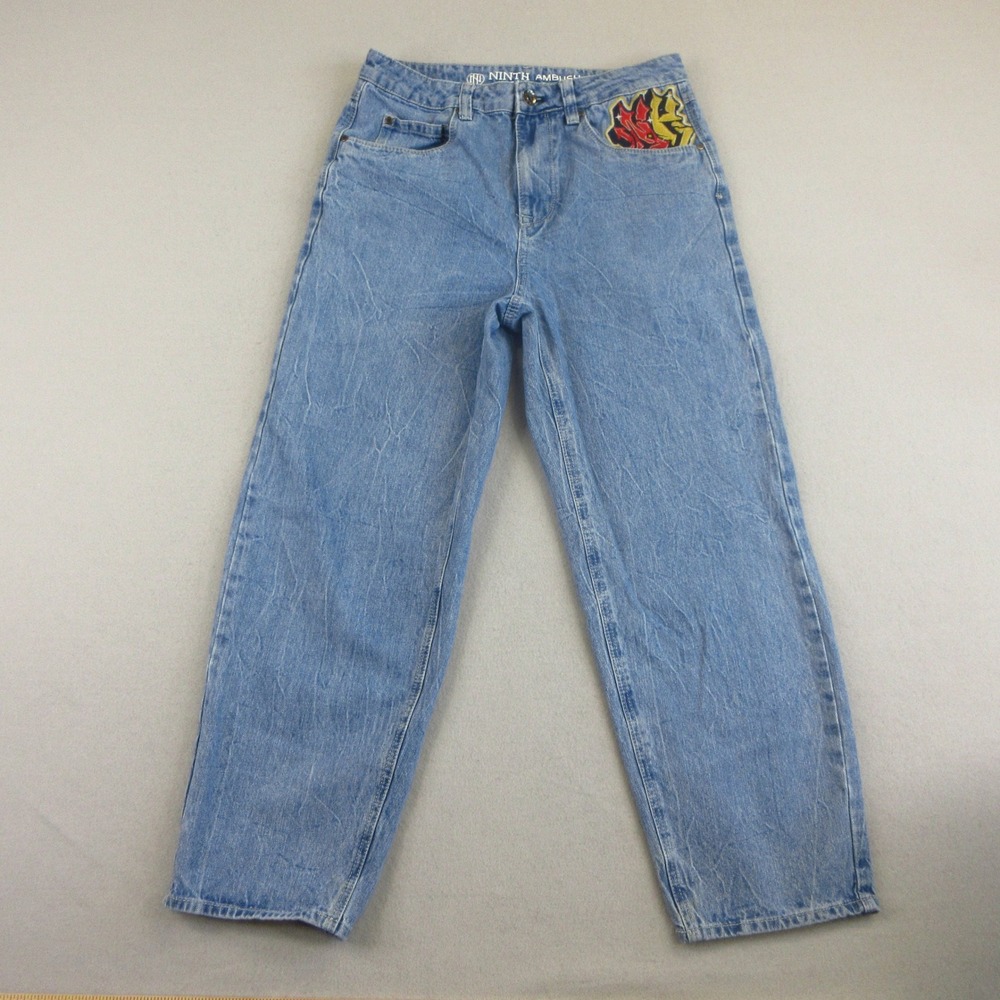 Ninth Hall Ambush Jeans Mens 30 Blue‎ Denim Embroidered Dragon Streetwear Skate
